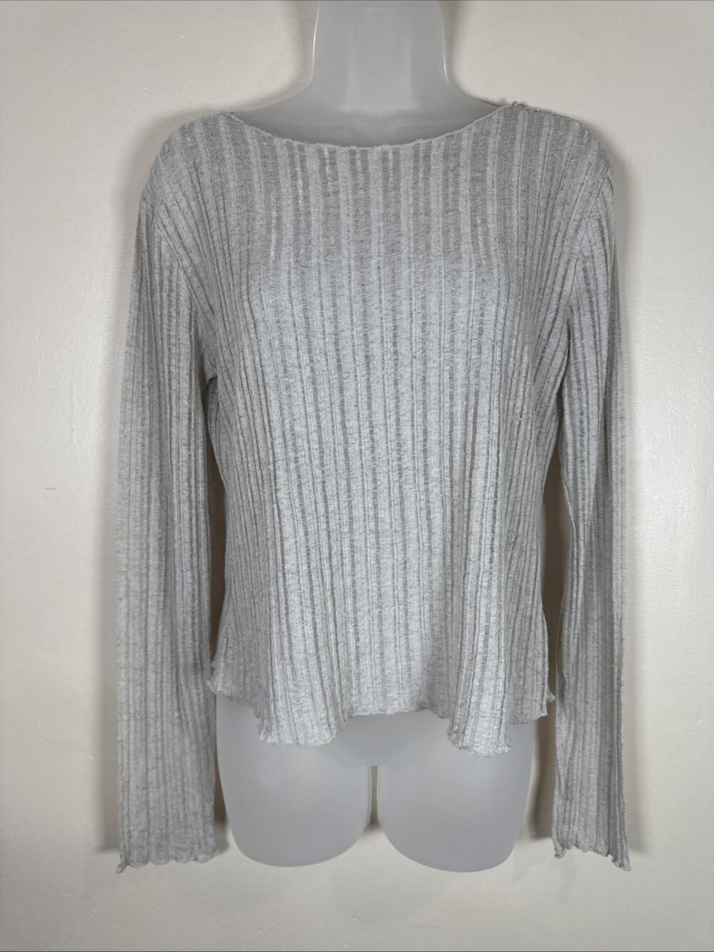 Natural Life Womens Long Sleeve Top Shirt Sheer Ribbed XL